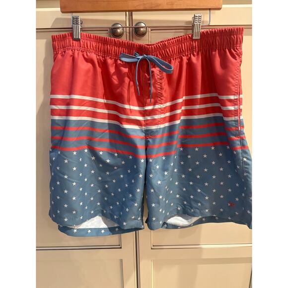 Tipsy Elves Men's Freedom's Calling Stretch Swim Trunks XXL - Picture 3 of 5